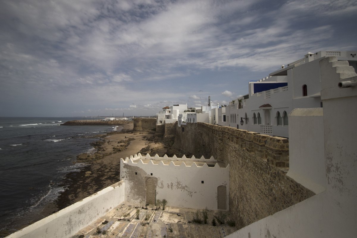 Tangier city panorama along the rail approach